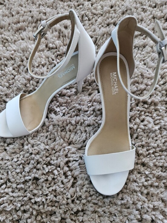 Michael Kors Shoes - Michael Kors White Open-Toe Ankle-Strap Heels